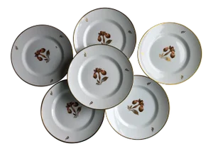 1950s Royal Copenhagen Brown Iris Dinner Plates - Set of 6