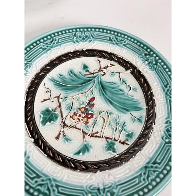 Majolica Plates, France, 19th Century, Set of 5 For Sale - Image 6 of 14
