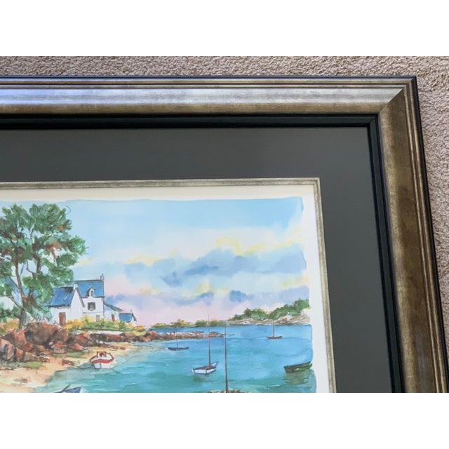 2000 - 2009 Framed Signed and Numbered Seriolithograph Titled “Bretagne-L’ile Aux Moines” by Daniele Cambier For Sale - Image 5 of 10