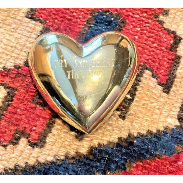Brass "Try and Break This One", Mid-Century Alexander Sheilds Brass Heart Paperweight For Sale - Image 8 of 16
