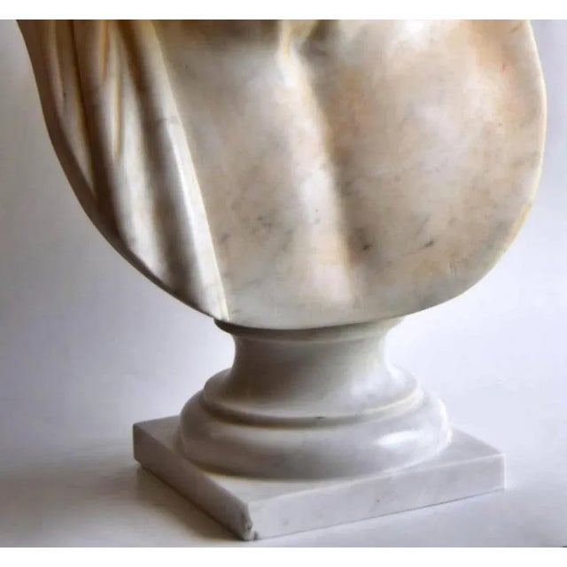 Italian Artist, Hippocrates Bust, Early 20th Century, Carrara Marble For Sale - Image 5 of 7