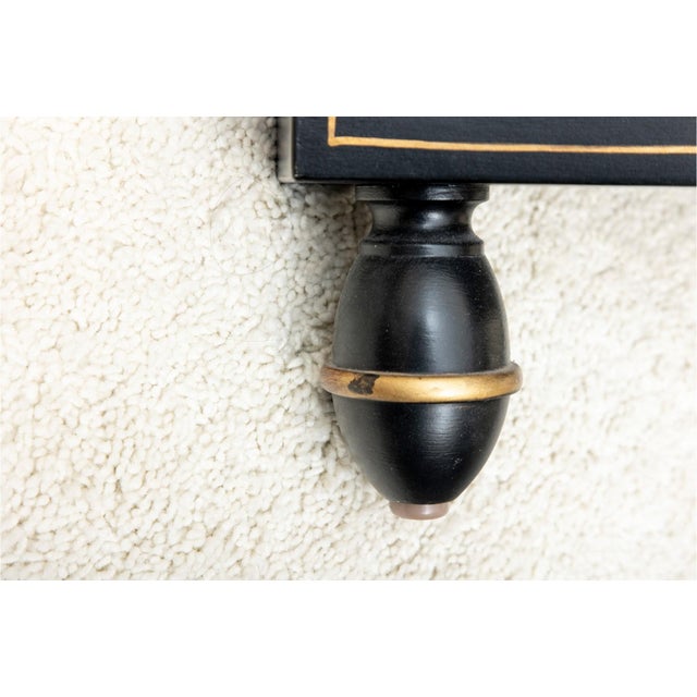 Pair of Ebonized and Parcel Gilt Hexagonal Side Tables For Sale In New York - Image 6 of 9