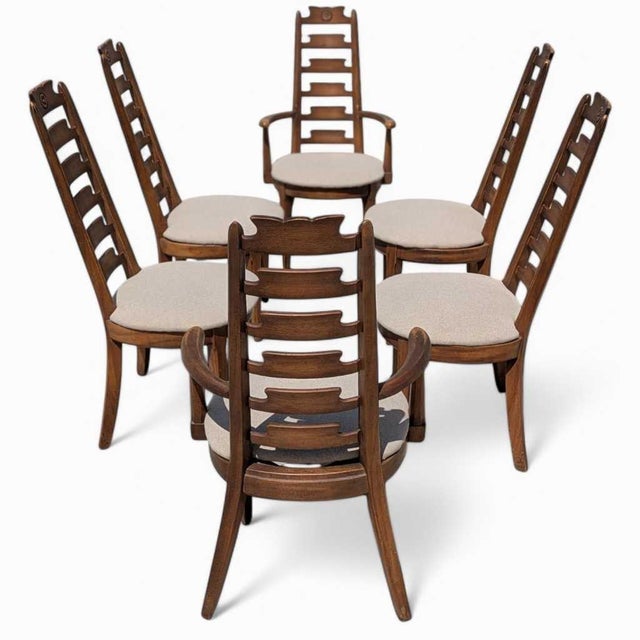 Mid-Century Modern Wooden Dining Chairs Attributed to American Furniture , Set of 6 For Sale - Image 13 of 16