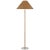 Marie Flanigan by Visual Comfort Signature Wimberley Medium Wrapped Floor Lamp in Polished Nickel with Natural Wicker Shade For Sale