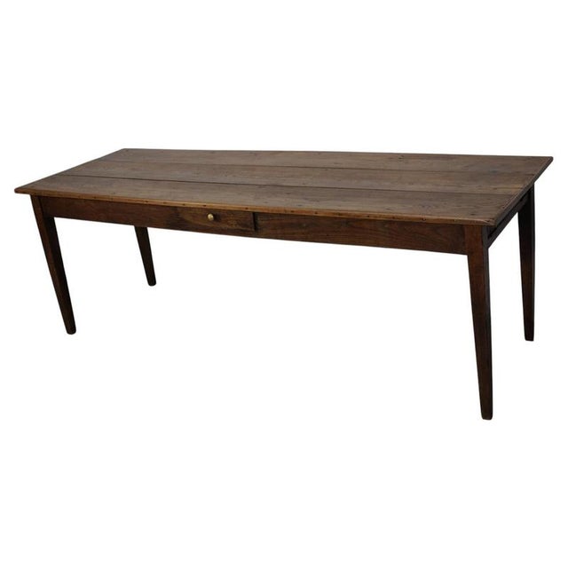 Large 19th Century French Rustic Elm Farmhouse Dining Table For Sale - Image 17 of 17
