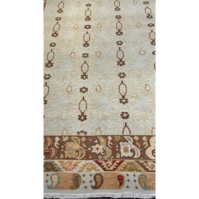 Decorative Handwoven Sumak Wool Rug For Sale In Los Angeles - Image 6 of 11