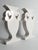 Vintage Flattened White Ceramic Urn Vases, 1980s, Set of 2 For Sale - Image 6 of 14