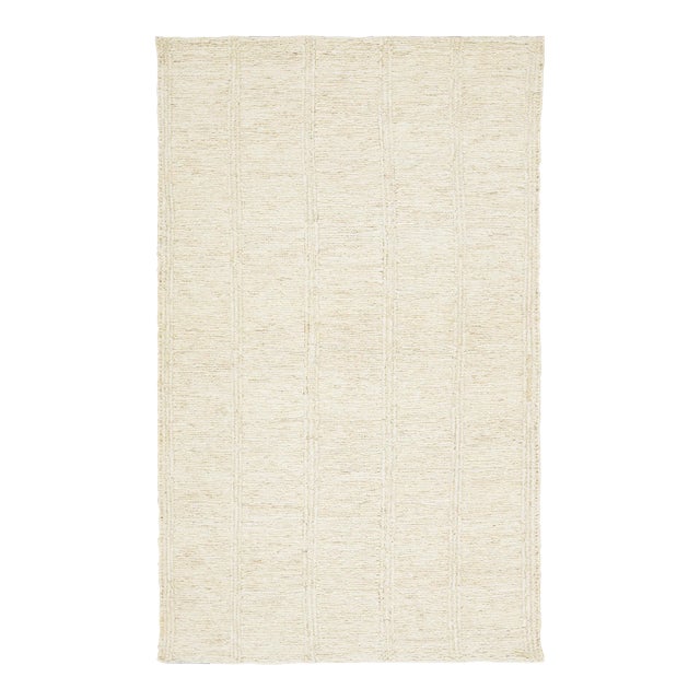 Modern Soumak Natural Jute Rug Handmade in Ivory For Sale