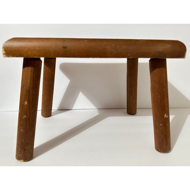 Vintage 1970s Century Folk Art/Farmhouse Wooden Step Stool For Sale - Image 4 of 12