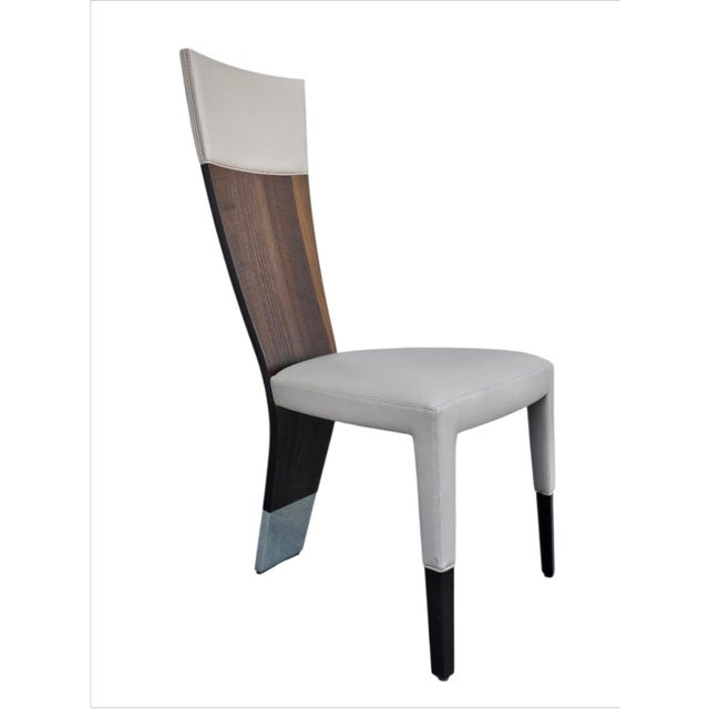 Pietro Costantini - Set of Eight Jade Dining Chairs With Chrome Leg Caps For Sale - Image 13 of 16