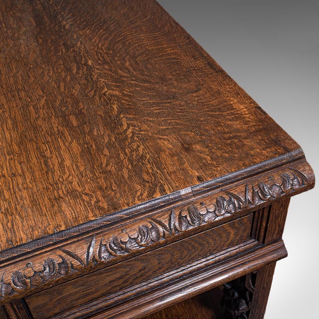 Large Antique Buffet, Scottish, Oak, Server, Sideboard, Gothic Taste, Victorian For Sale - Image 9 of 12