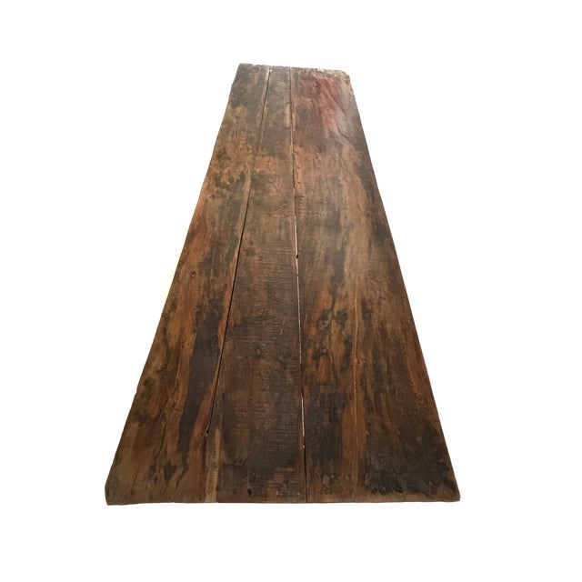 Vintage Rustic Reclaimed Wood Indian Wedding Banquet Table For Sale In Los Angeles - Image 6 of 9