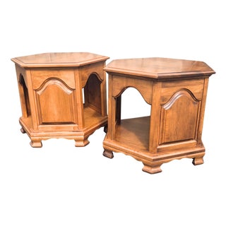 Boho Solid Rock Maple Nightstands- A Pair For Sale
