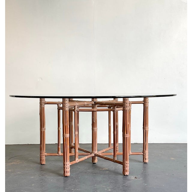 Vintage Bundled Rattan Dining Table After McGuire For Sale - Image 12 of 12