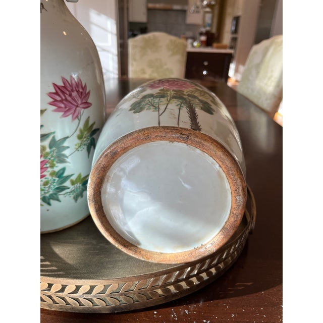 1920s Pair of Chinese Phoenix Tail Vases For Sale - Image 4 of 16