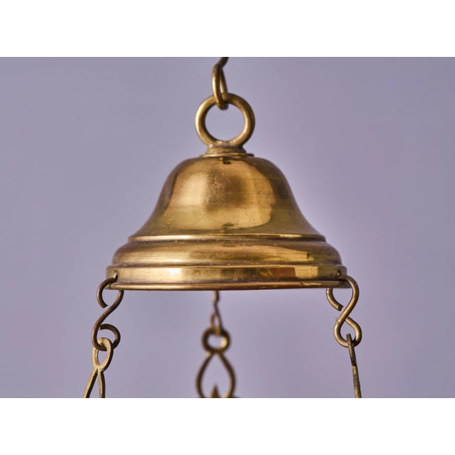 Metal Neo-Gothic Hanging Temple Oil Lamp For Sale - Image 7 of 9