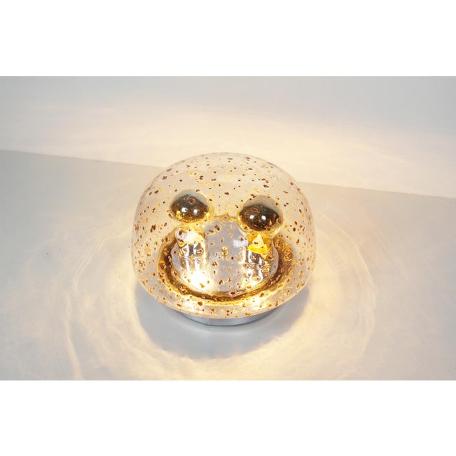 Vintage Polished Metal and Goldflake Glass Wall Lamp from Doria Leuchten, 1970s For Sale - Image 3 of 8