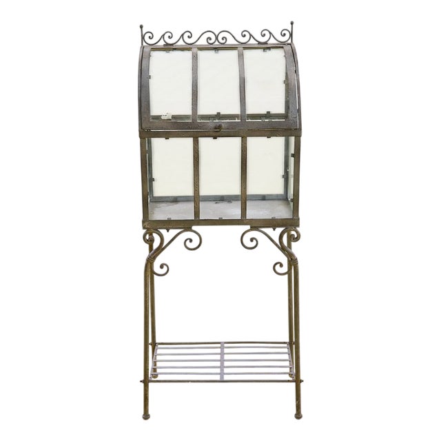 Vintage Wrought Iron Display Cabinet For Sale