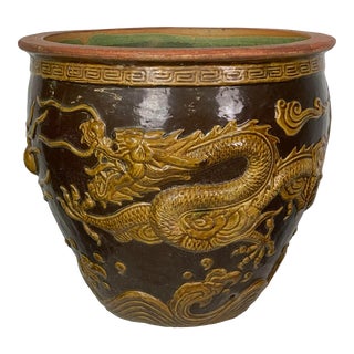Dragon Cachepot Planter Jardiniere Fish Bowl in Tony Duquette Style For Sale