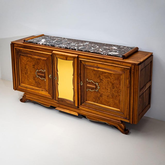 Art Deco Credenza with Marble Top, France, 1930s For Sale - Image 4 of 15