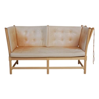 Spoke-Back Sofa in Leather by Børge Mogensen, 1987 For Sale