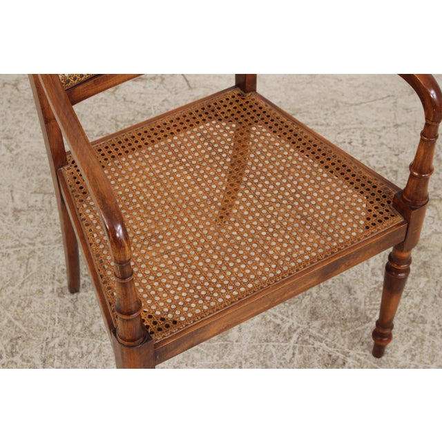 Pair English Adams Style Painted Back Cane Armchairs For Sale - Image 11 of 16