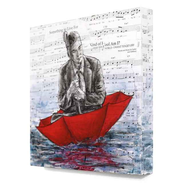 Abstract Memories Cast Adrift - Original Figurative Mixed Media and Sheet Music Surrealist Inspired Art by Robert Lebsack For Sale - Image 3 of 9
