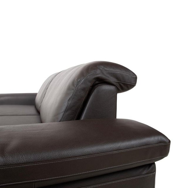 Model 29830 2-Seater Sofa in Dark Brown Leather from Willi Schillig For Sale - Image 10 of 17