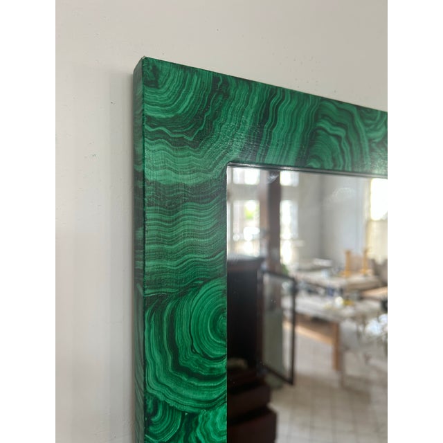 Contemporary Hand Painted Malachite Mirror For Sale - Image 3 of 4