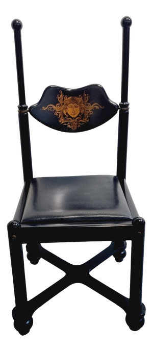 Chair from Ákos Belloni with Brass Inlays from Endre Szász