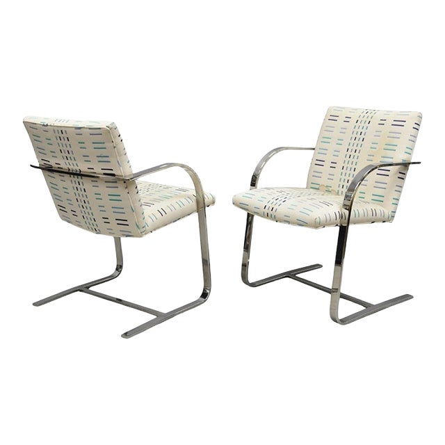 Vintage Mid Century Modern Brno Style Chrome Cantilever Arm Chairs after Milo Baughman (B) - a Pair. For Sale