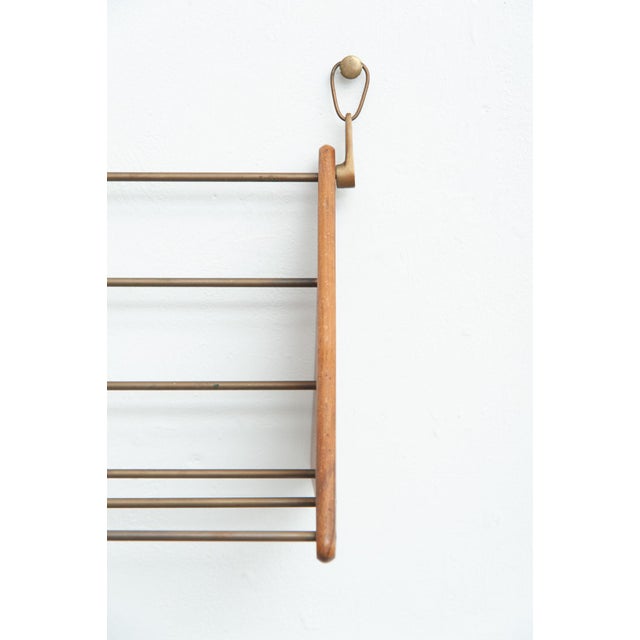 Carl Auböck Wall-Mounted Bookcase in Walnut by Carl Auböck, 1950s For Sale - Image 4 of 15