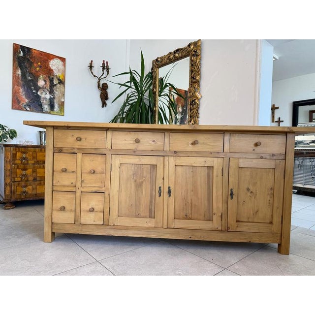 Antique Apothecary Shop Cabinet in Softwood For Sale - Image 5 of 11