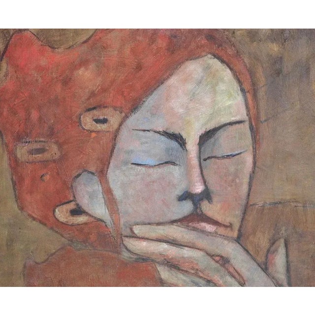 Charming painting by european artist, 20th century h. 70 w. 70 cm h. 27.5 w. 27.5 in