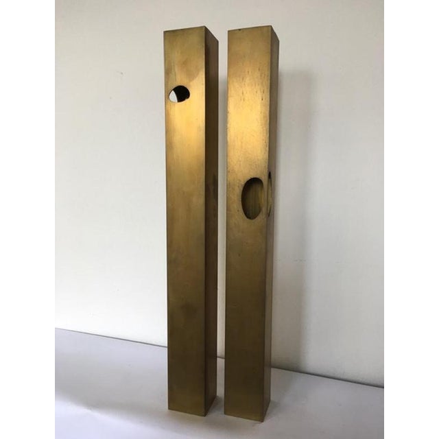 1990s Roberto Vecchione, The Skyscrapers Abstract Sculptures, 1998, Brass, Set of 2 For Sale - Image 5 of 18