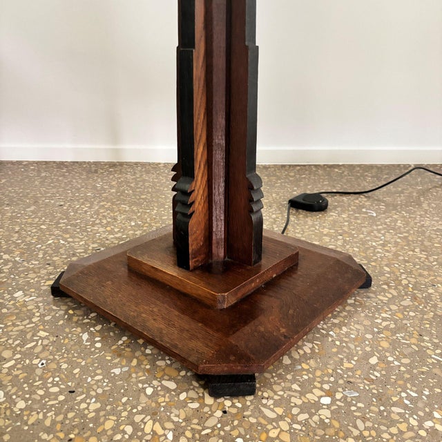 Black Art Deco Amsterdamse School Floor Lamp, Netherlands, 1930s For Sale - Image 8 of 10