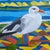 Contemporary original Glenn Moore cubist style seagull painting. Signed and framed. Measures 12x9 / 14x11 framed Check out...