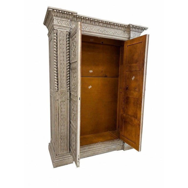 Antique Italian Neo-Gothic Cabinets with Stone-Like Finish, 1800s, Set of 2 For Sale - Image 9 of 12