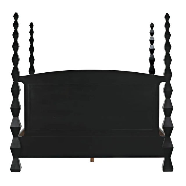 Noir NOIR Brancusi Bed, Eastern King, Hand Rubbed Black For Sale - Image 4 of 5