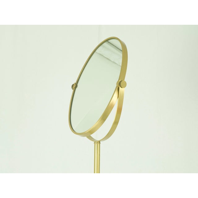 Italian Freestanding and Tilting Floor Mirror in Brass and Glass, 1970s For Sale - Image 6 of 8
