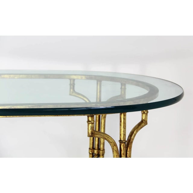 Ornamental & Decorative Materials 1970s Hollywood Regency Faux Bamboo Oval Cocktail Table For Sale - Image 7 of 13