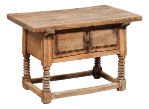 18th Century Rustic Coffee Table With Drawer, Italy