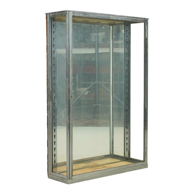 Vintage European Glass Front Mirrored Vitrine For Sale