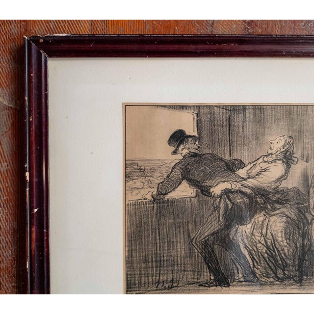 French 19th Century French Lithograph Print "En Chemin De Fer" by Honore Daumier For Sale - Image 3 of 15