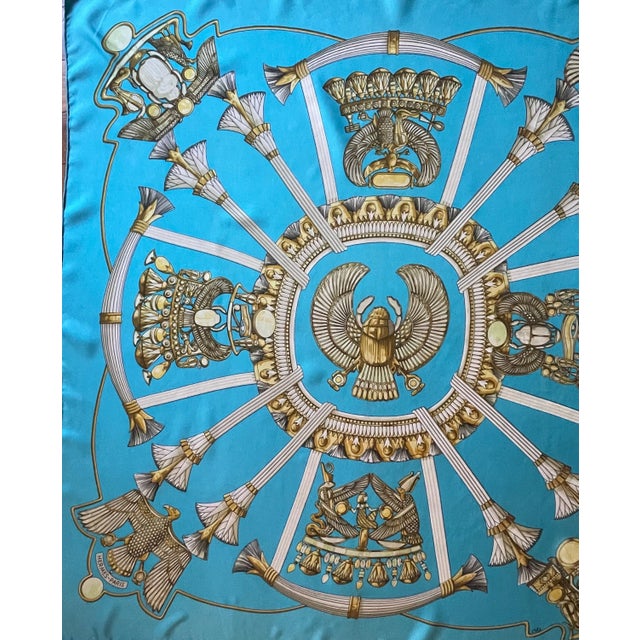 Hermès HERMÈS ÉGYPTE Silk Scarf designed by Latham Caty 1970 For Sale - Image 4 of 10