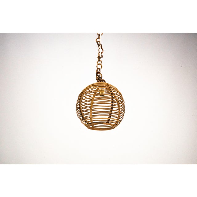 Vintage Italian Bamboo Sphere Chandelier, 1950s For Sale - Image 12 of 13
