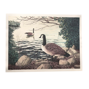 American Landscape Portrait "Canadian Goose" Lithograph Signed by Helen Rundell