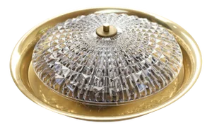 Orrefors Brass Wall Lamp by Fagerlund for Lyfa, 1960s