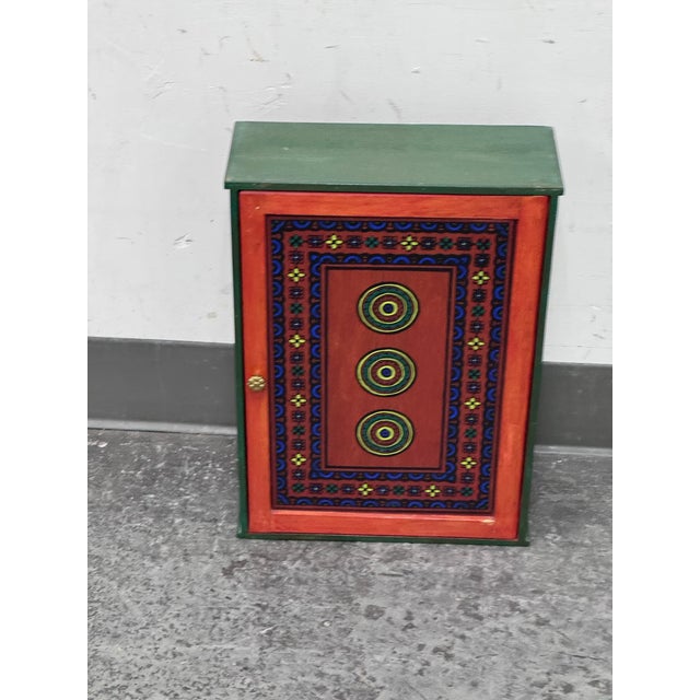 Late 20th Century Nepalese Hand Painted Wood Cabinet For Sale - Image 5 of 12