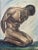 Vintage Art Deco Style Kneeling Male Nude Oil on Board Painting, Circa Mid 20th Century For Sale - Image 4 of 18